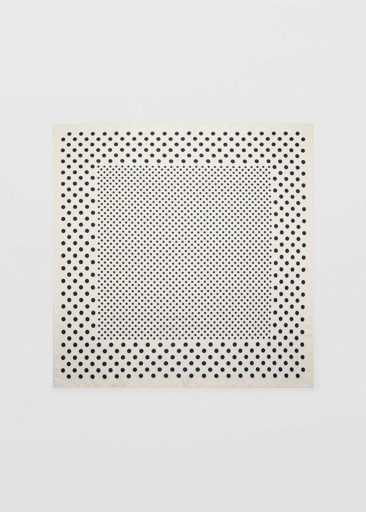 Satin check-print scarf — Ecru