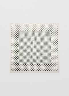 Satin check-print scarf — Ecru 1