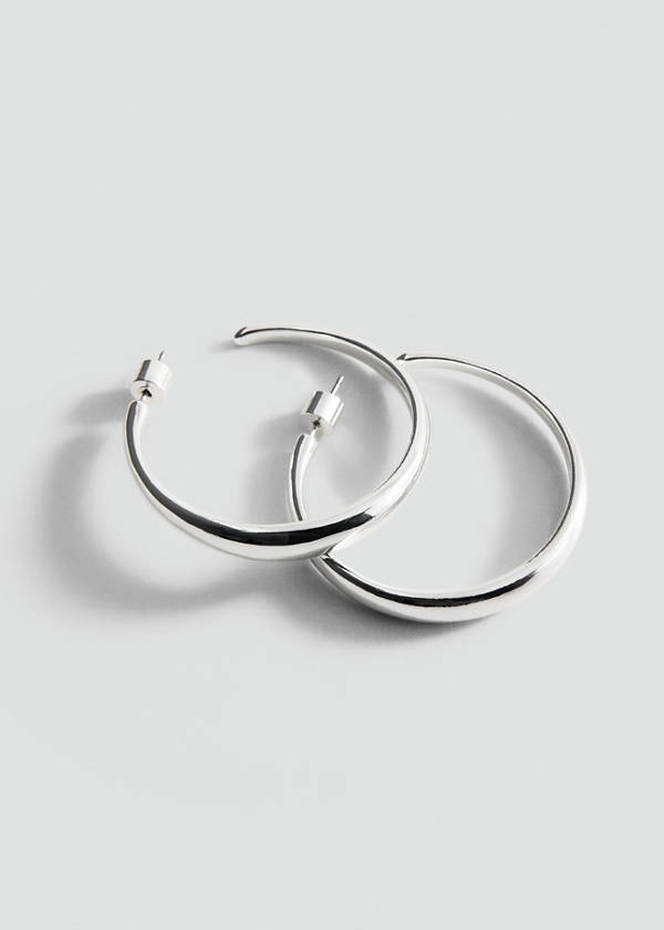 Thin hoop earrings — Silver