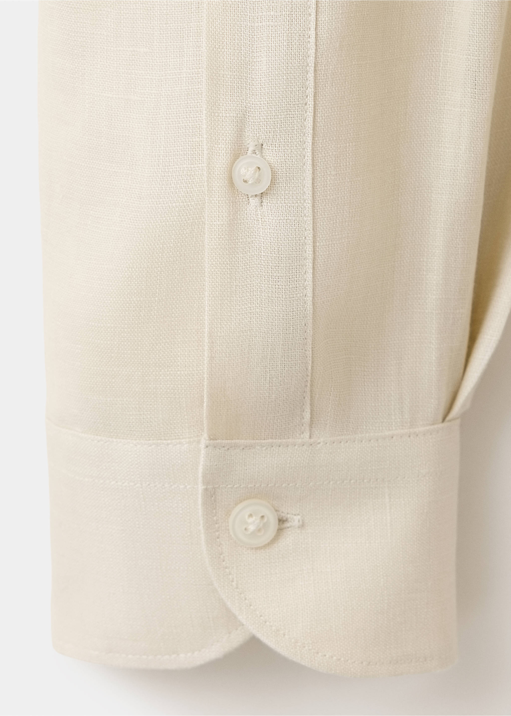 Regular-fit 100% linen shirt - Details of the article 0, Sand. Ref: 37091483-00.