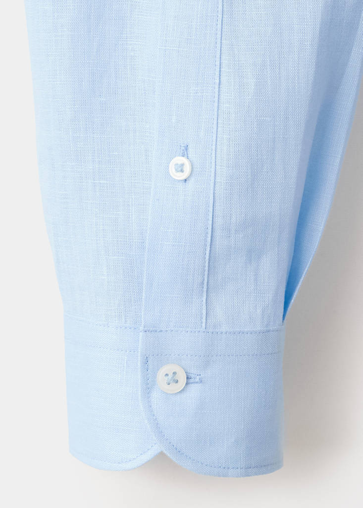 Regular-fit 100% linen shirt — Sky Blue