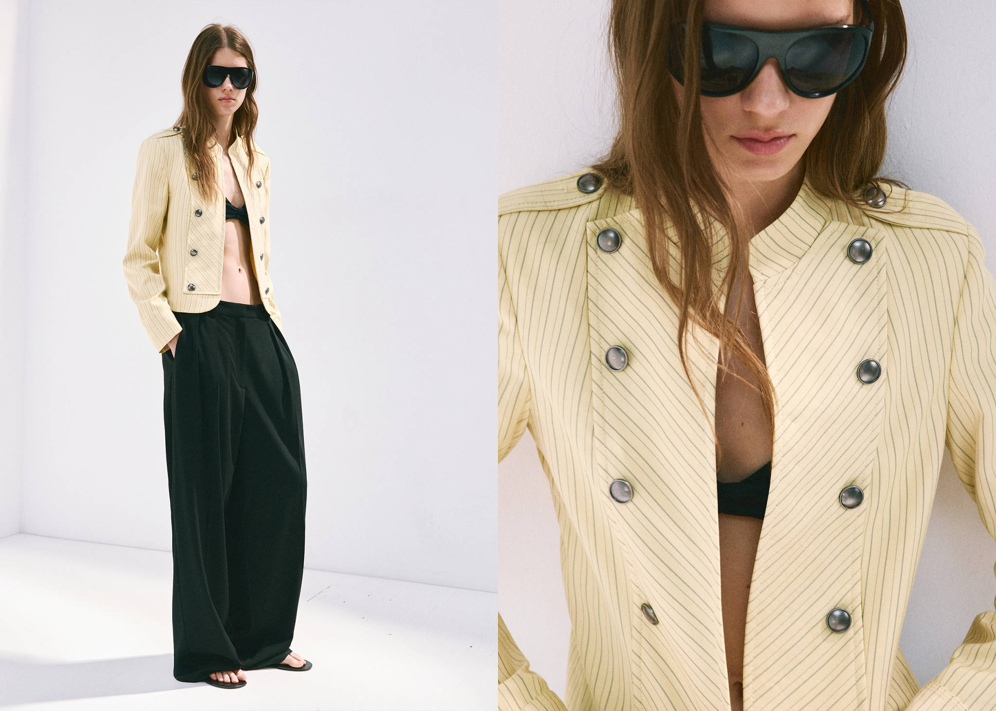 Pinstripe blazer with buttons - Panoramic plane