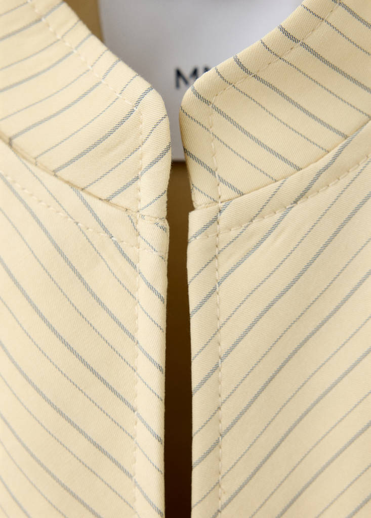 Pinstripe blazer with buttons — Pastel Yellow