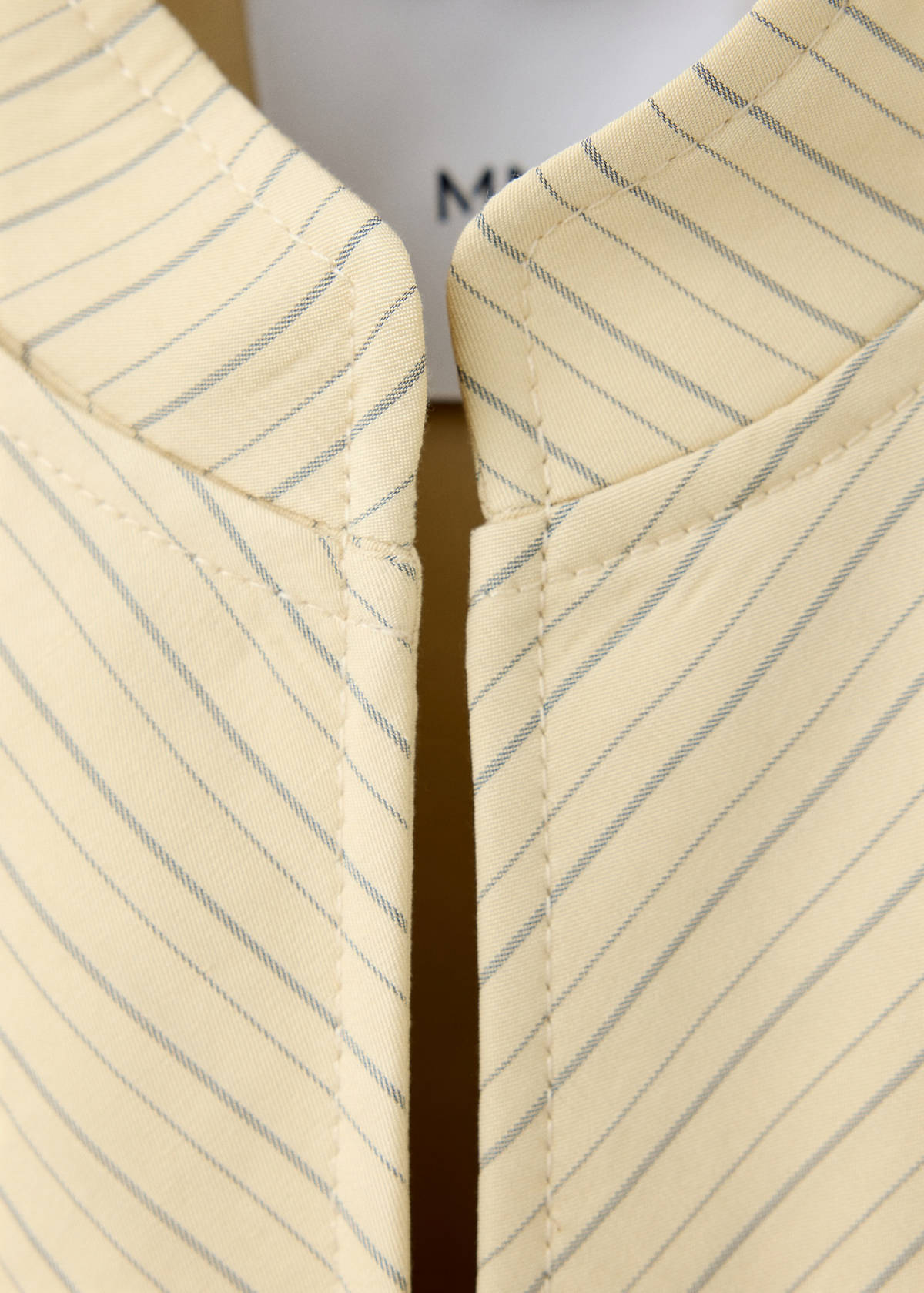 Pinstripe blazer with buttons — Pastel Yellow