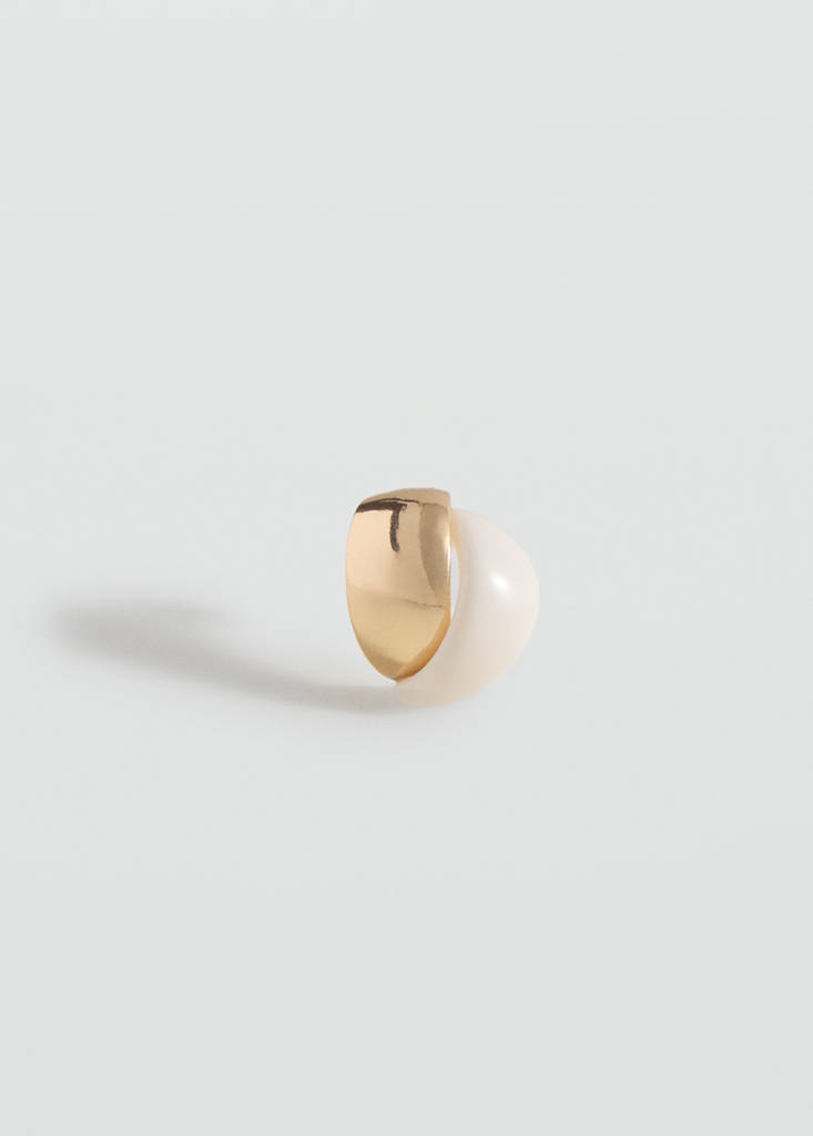 Mixed resin earrings — Beige