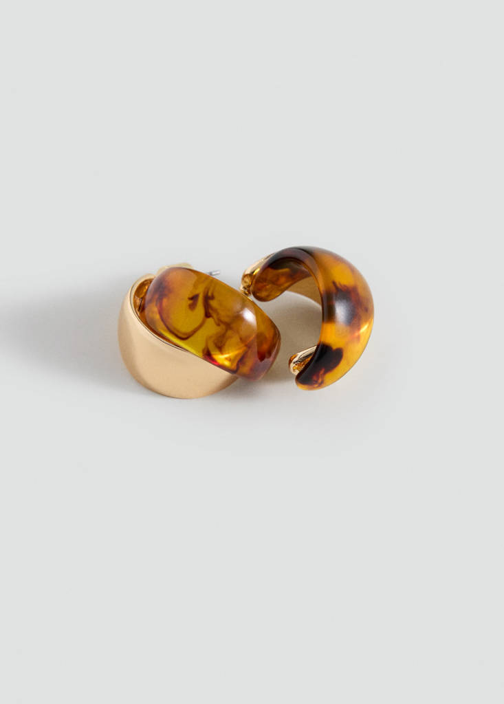 Mixed resin earrings — Gold