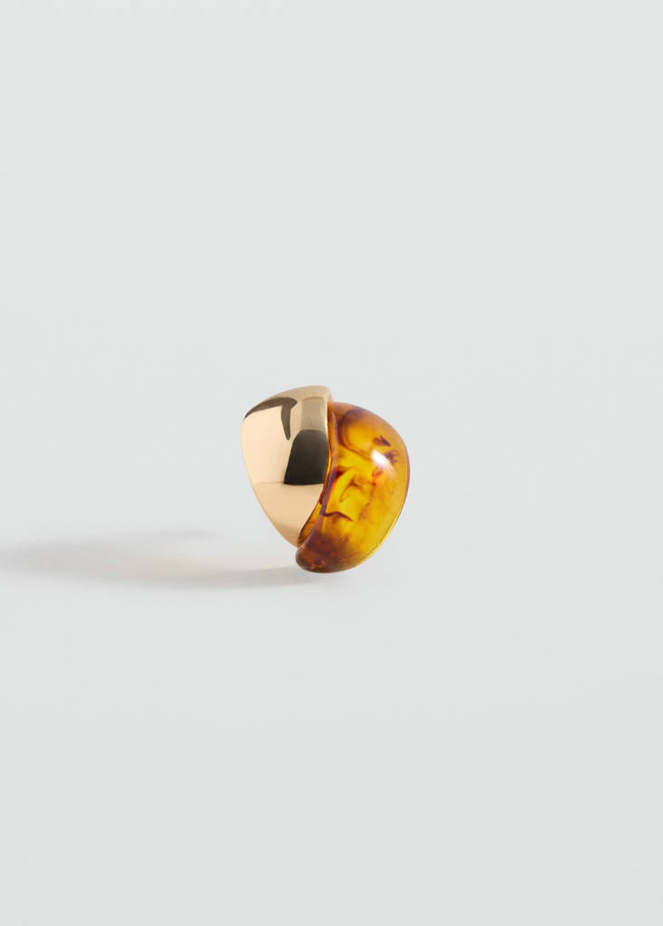 Mixed resin earrings — Gold