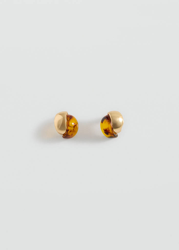 Mixed resin earrings — Gold