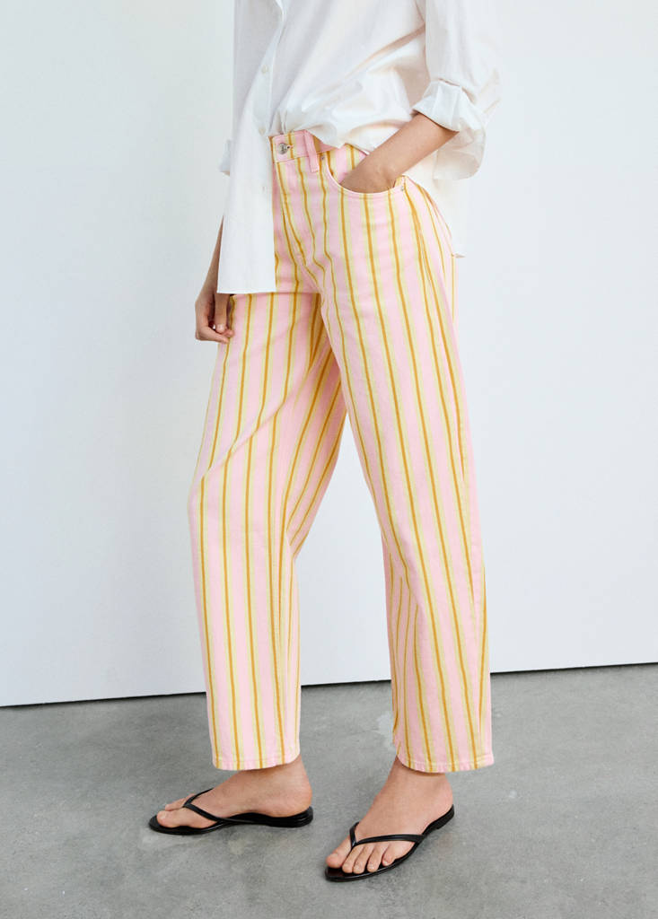 Striped balloon jeans