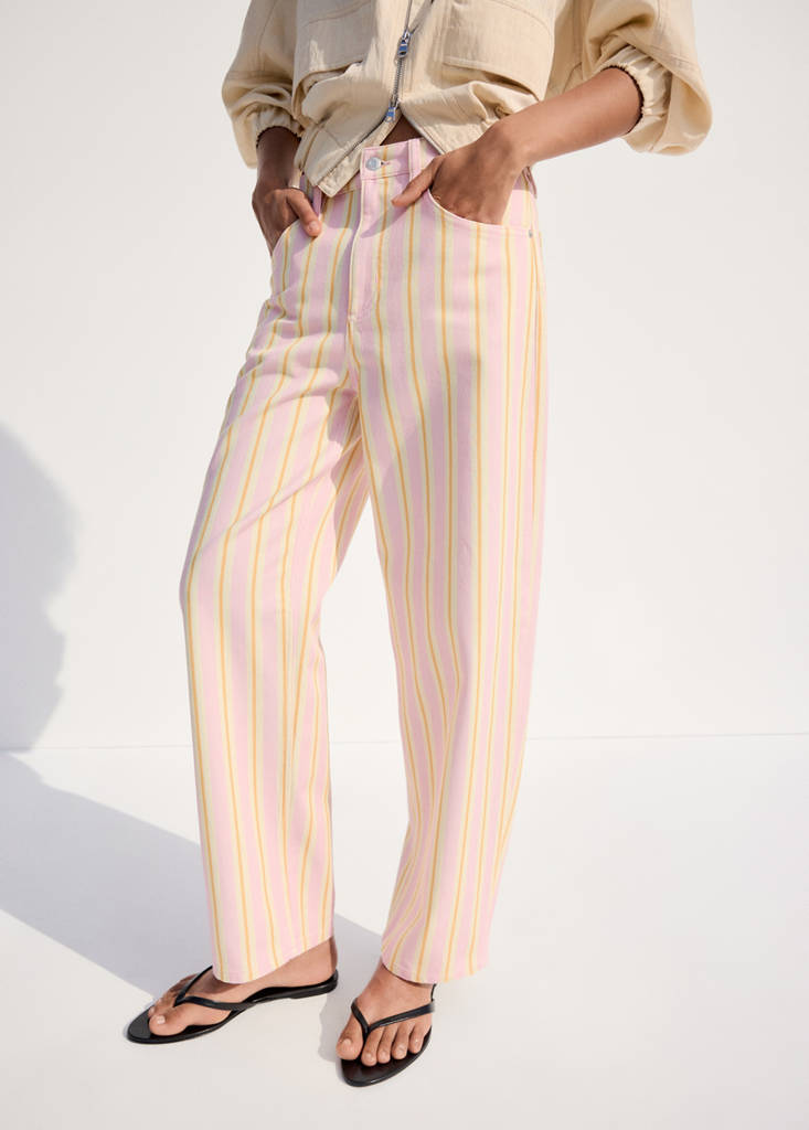 Striped balloon jeans