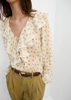 Ruffled floral blouse — Yellow 1