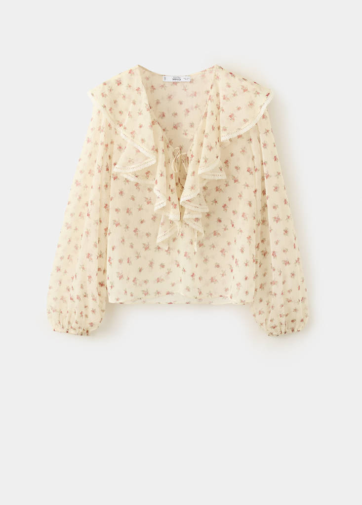 Ruffled floral blouse — Yellow