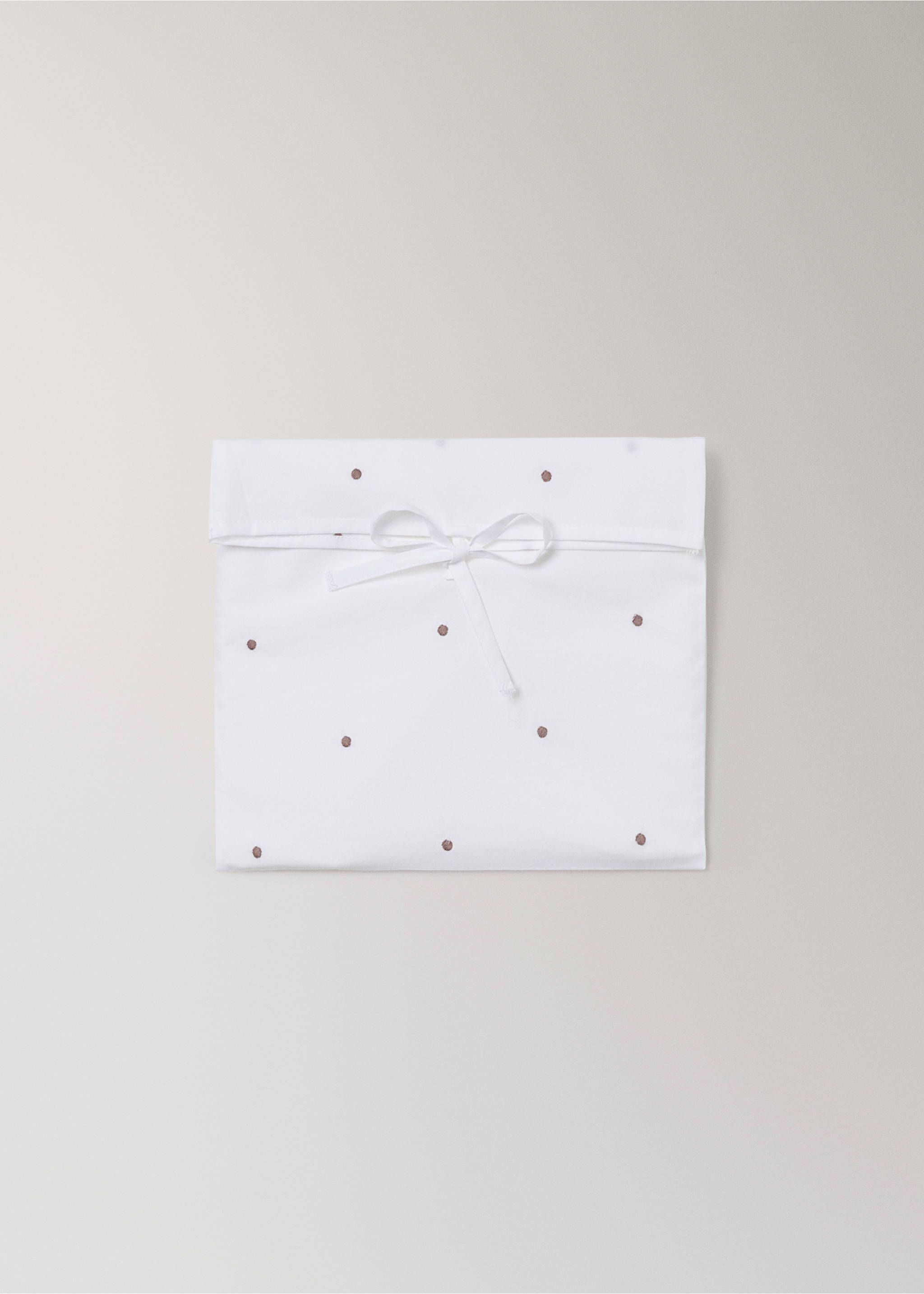 Printed 100% cotton cot bedding set - Details of the article 2, Medium Brown. Ref: 37091496-00.