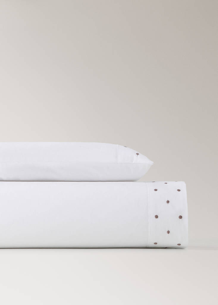 Printed 100% cotton mini cot bed set — Medium Brown