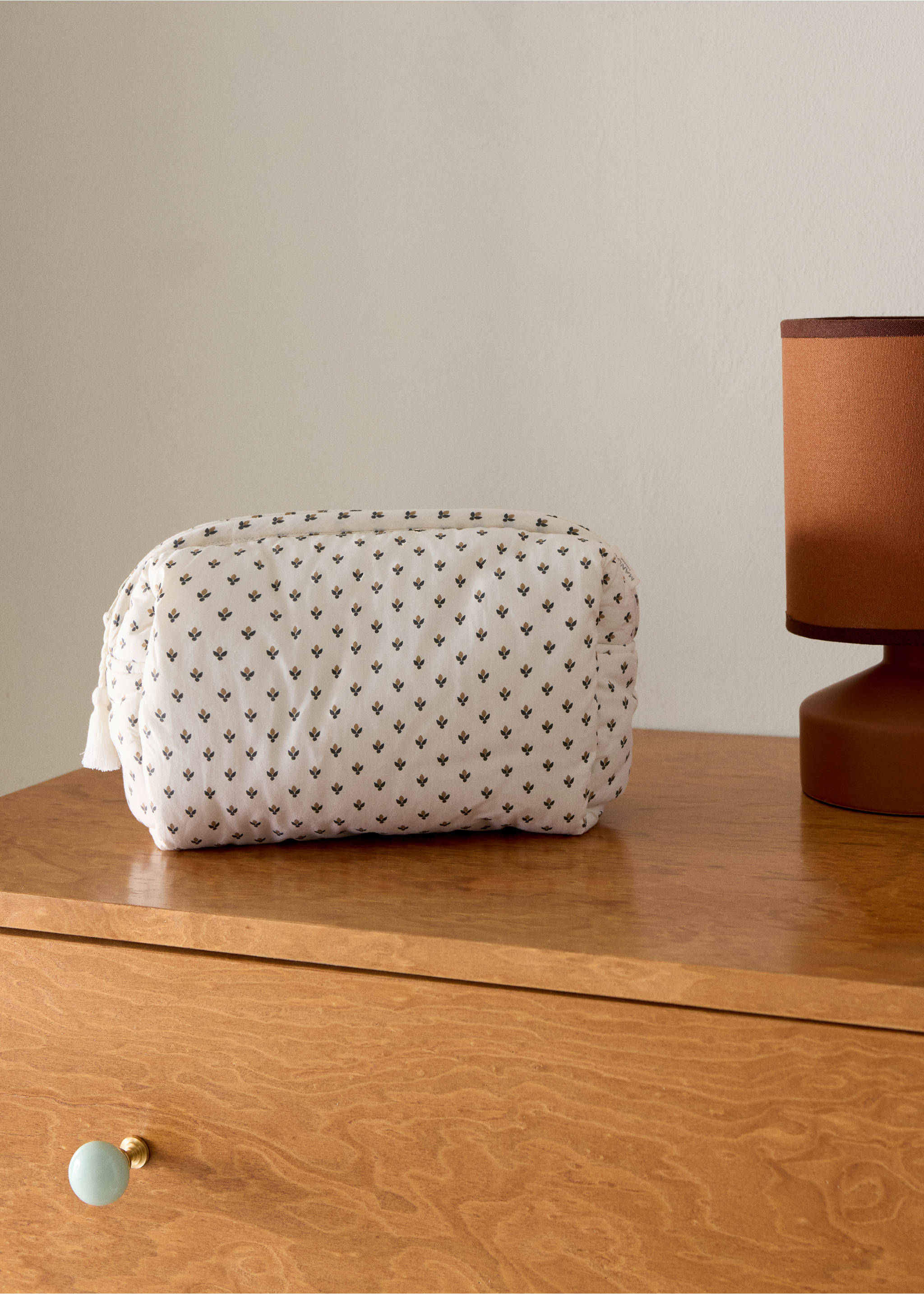 Printed cotton toiletry bag - General plane, Khaki. Ref: 37091497-00.