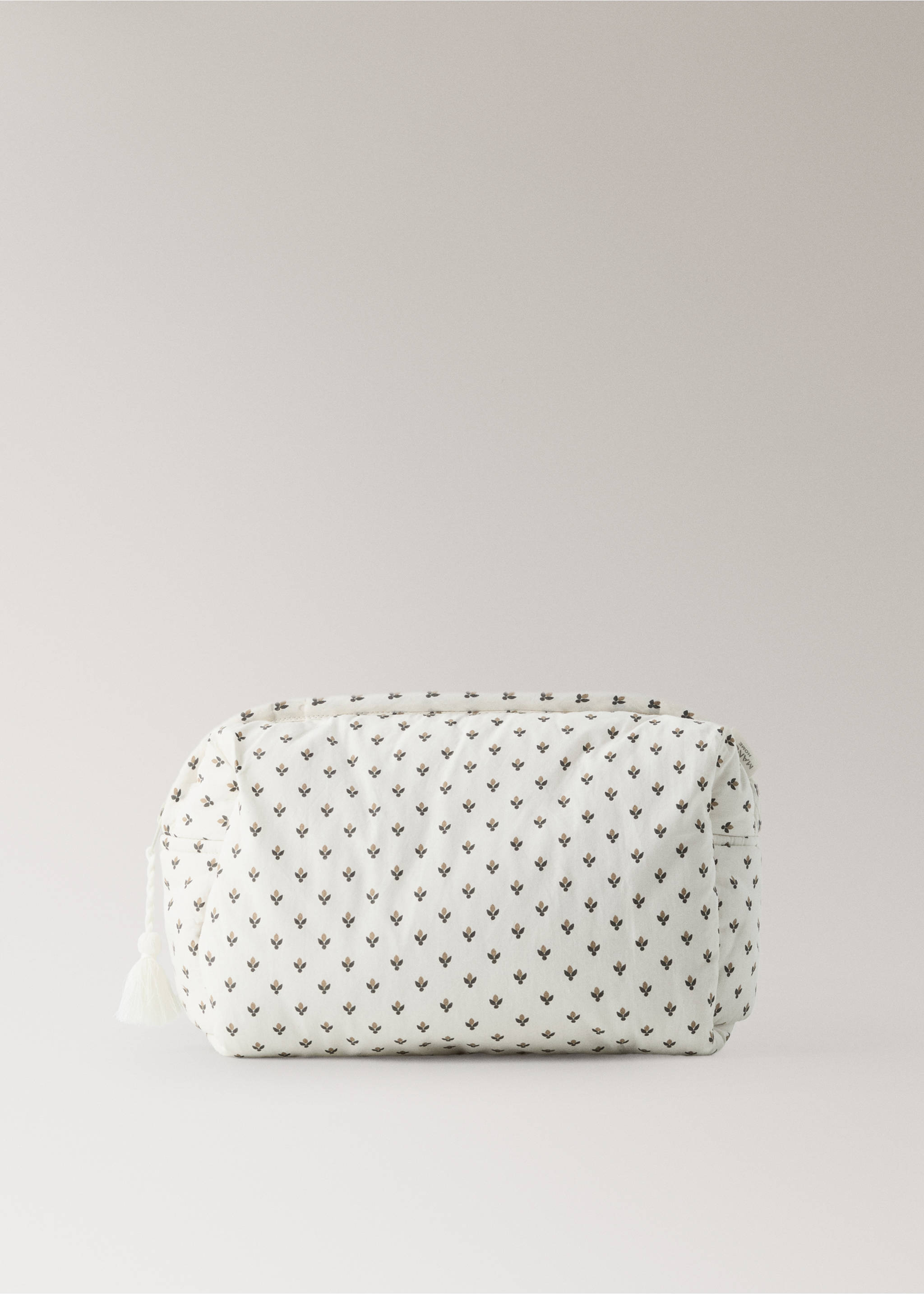Printed cotton toiletry bag - Article without model, Khaki. Ref: 37091497-00.