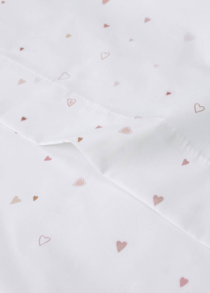 Mini cot mattress and pillow with hearts — Nude