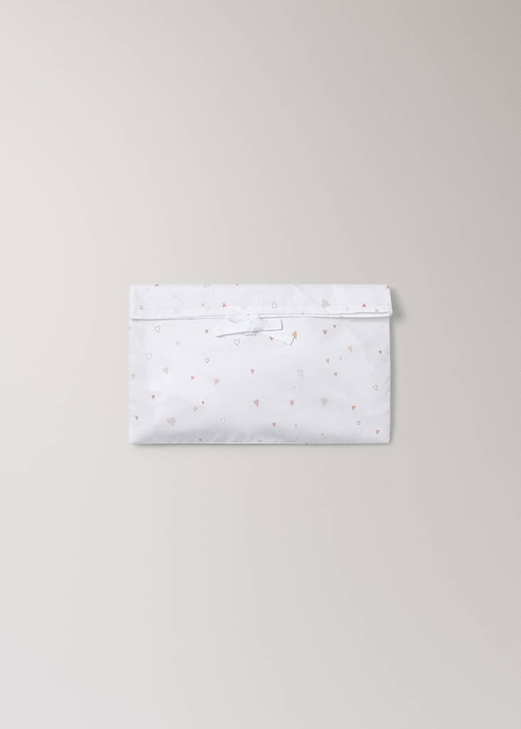 Mini cot mattress and pillow with hearts — Nude