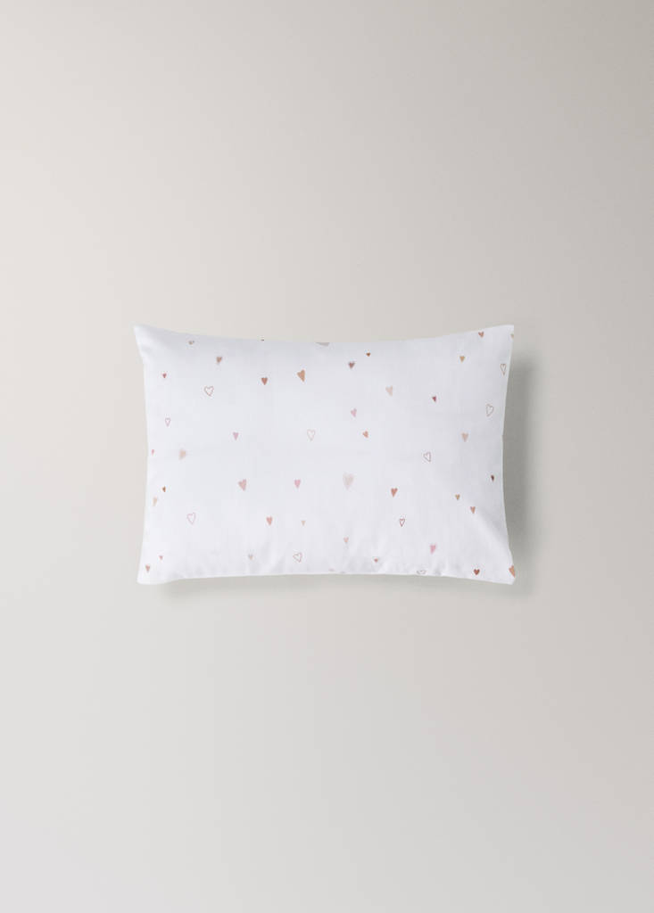 Mini cot mattress and pillow with hearts — Nude
