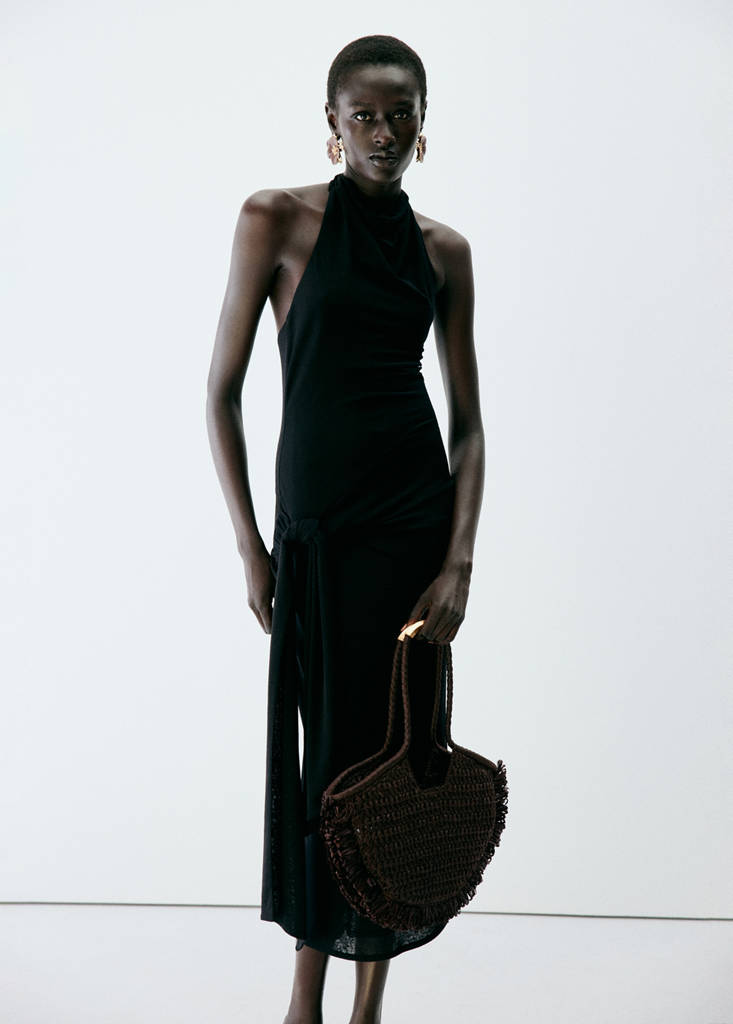 Natural fibre shoulder bag — Chocolate