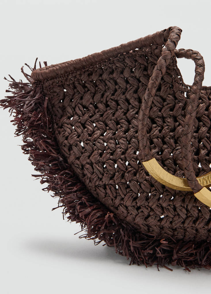Natural fibre shoulder bag — Chocolate