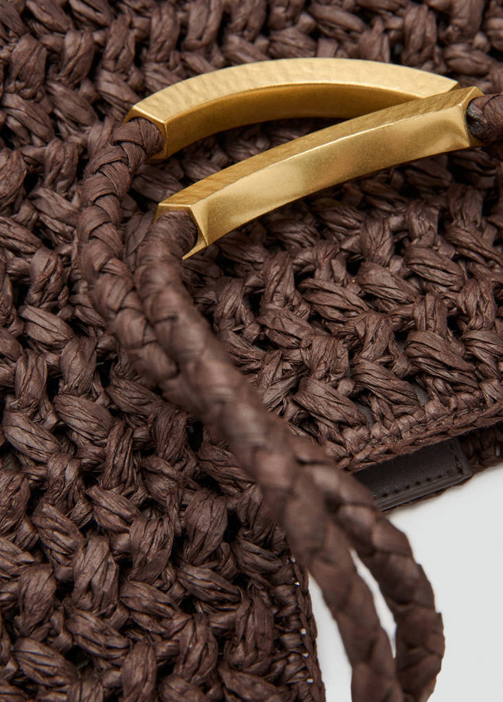 Natural fibre shoulder bag — Chocolate