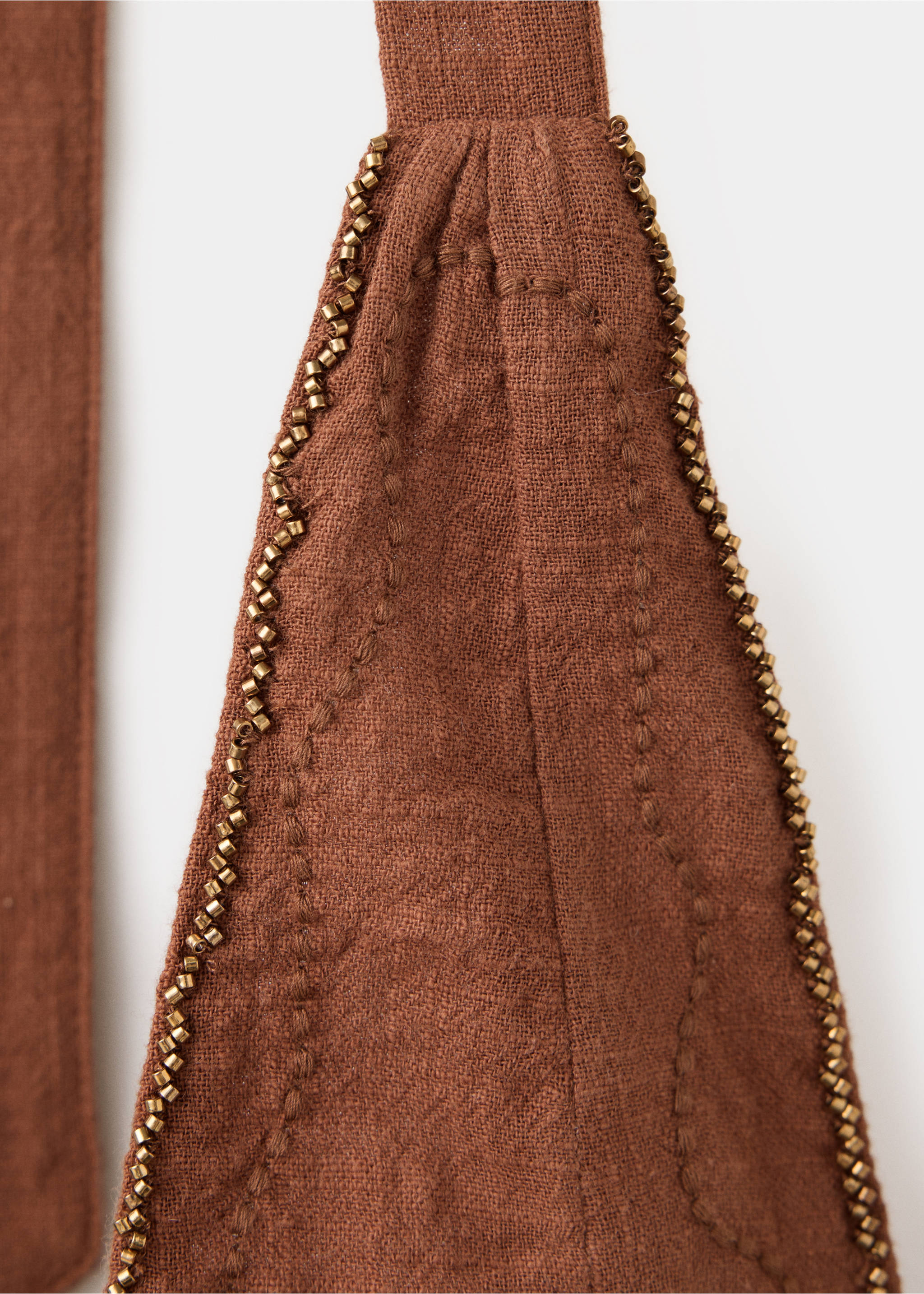 Robe courte halter brodée - Détail de l'article 8, Marron. Ref: 37091507-00.