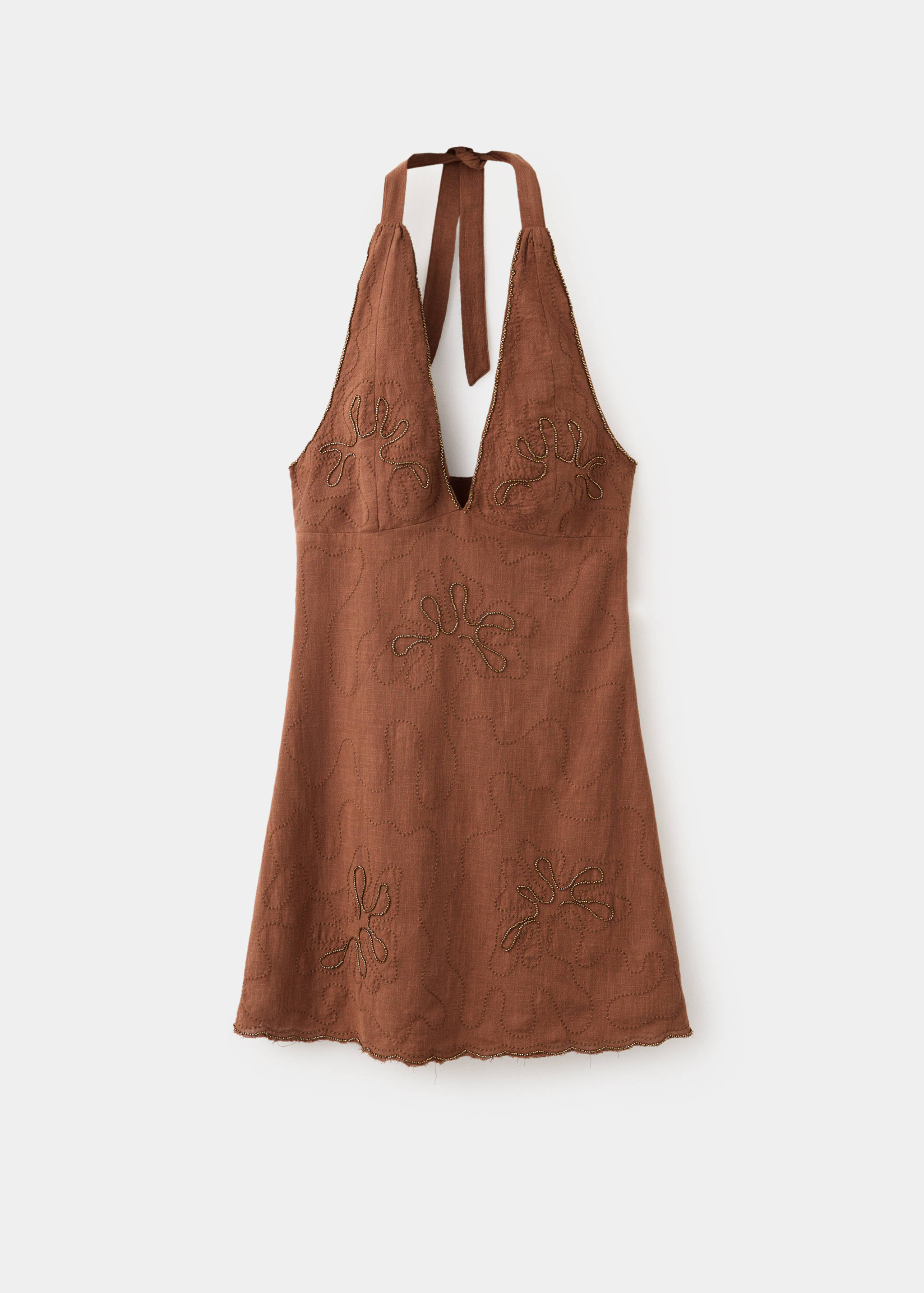 Robe courte halter brodée - Article sans modèle
