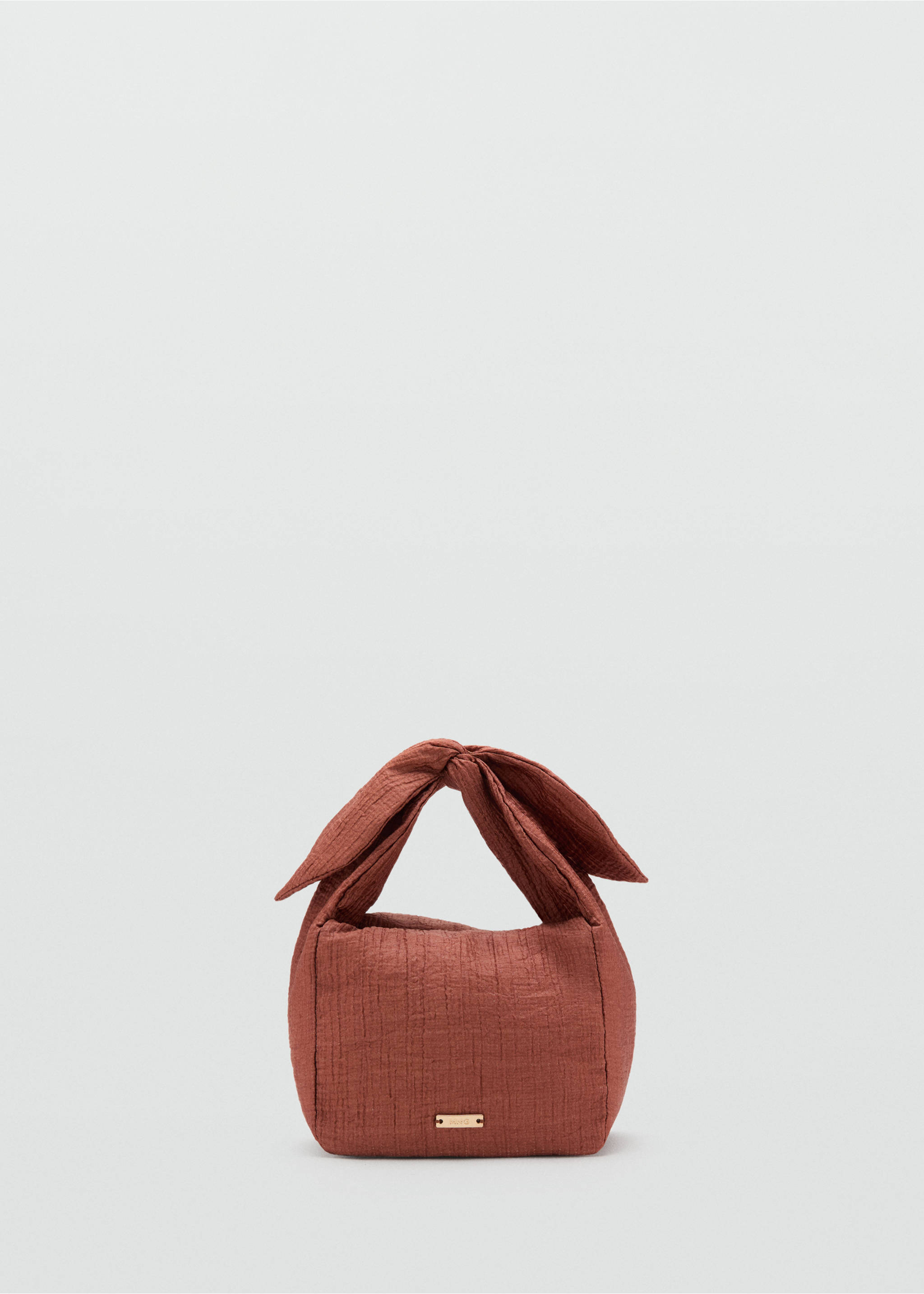 Sac à main en bambula avec nœud - Article sans modèle, Orange brûlé. Ref: 37091508-00.