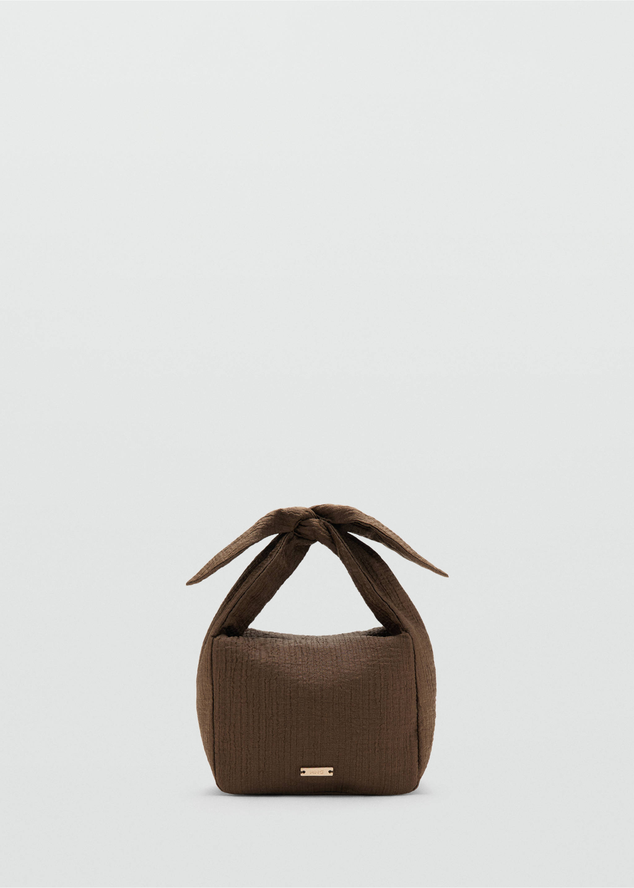 Sac à main en bambula avec nœud - Article sans modèle, Café. Ref: 37091508-00.