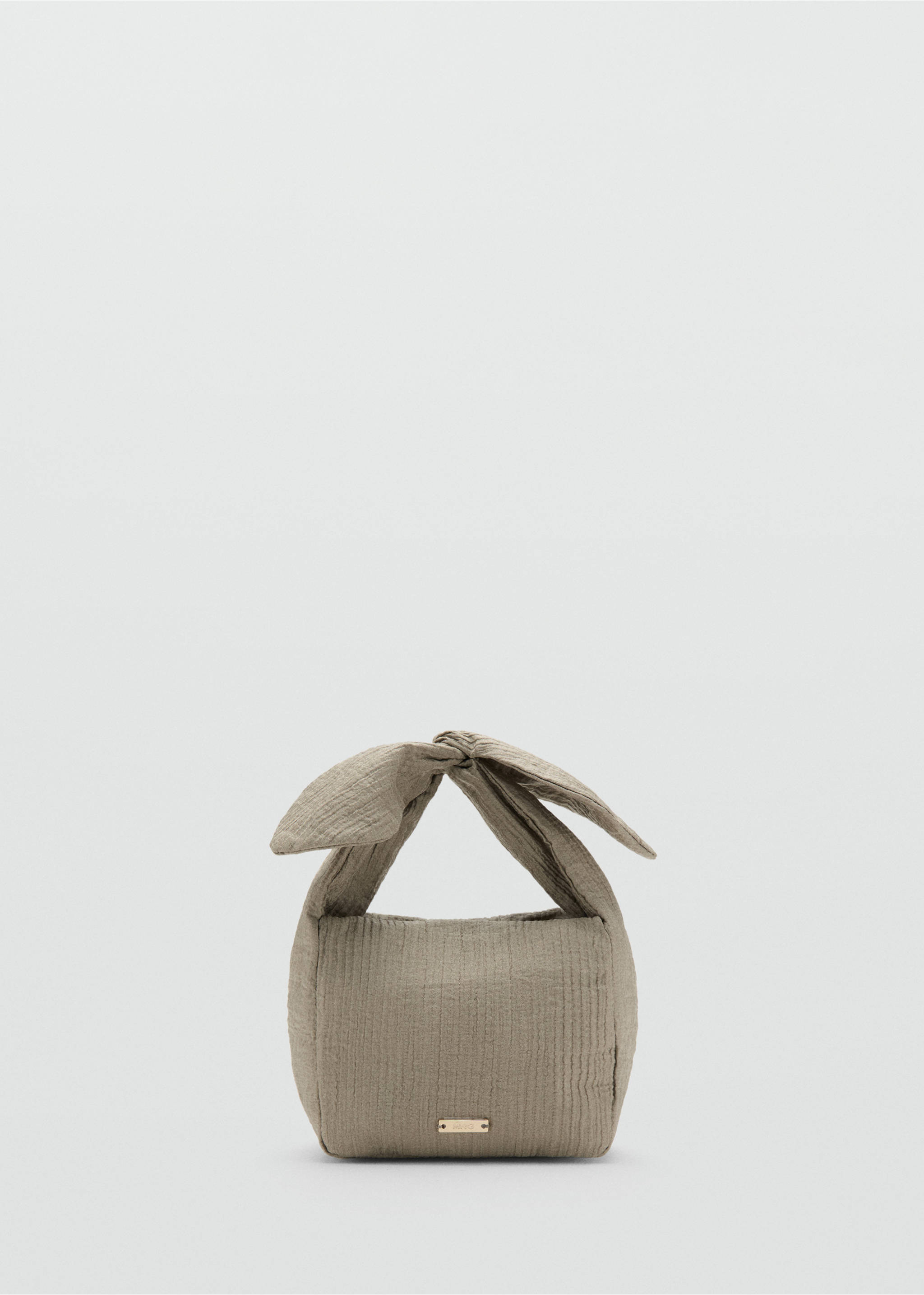 Sac à main en bambula avec nœud - Article sans modèle, Gris moyen. Ref: 37091508-00.