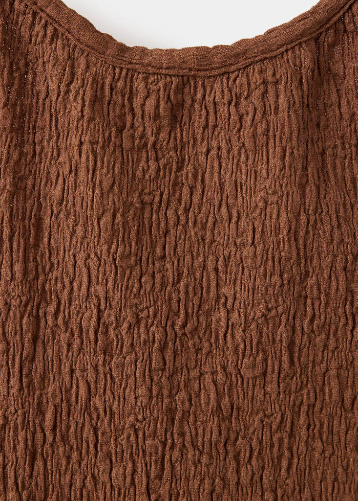 Ruched halter top — Medium Brown