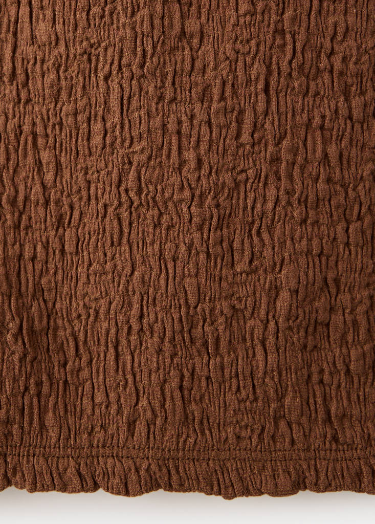 Ruched halter top — Medium Brown