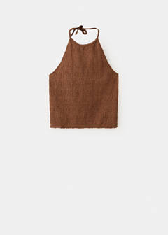 Ruched halter top — Medium Brown 5