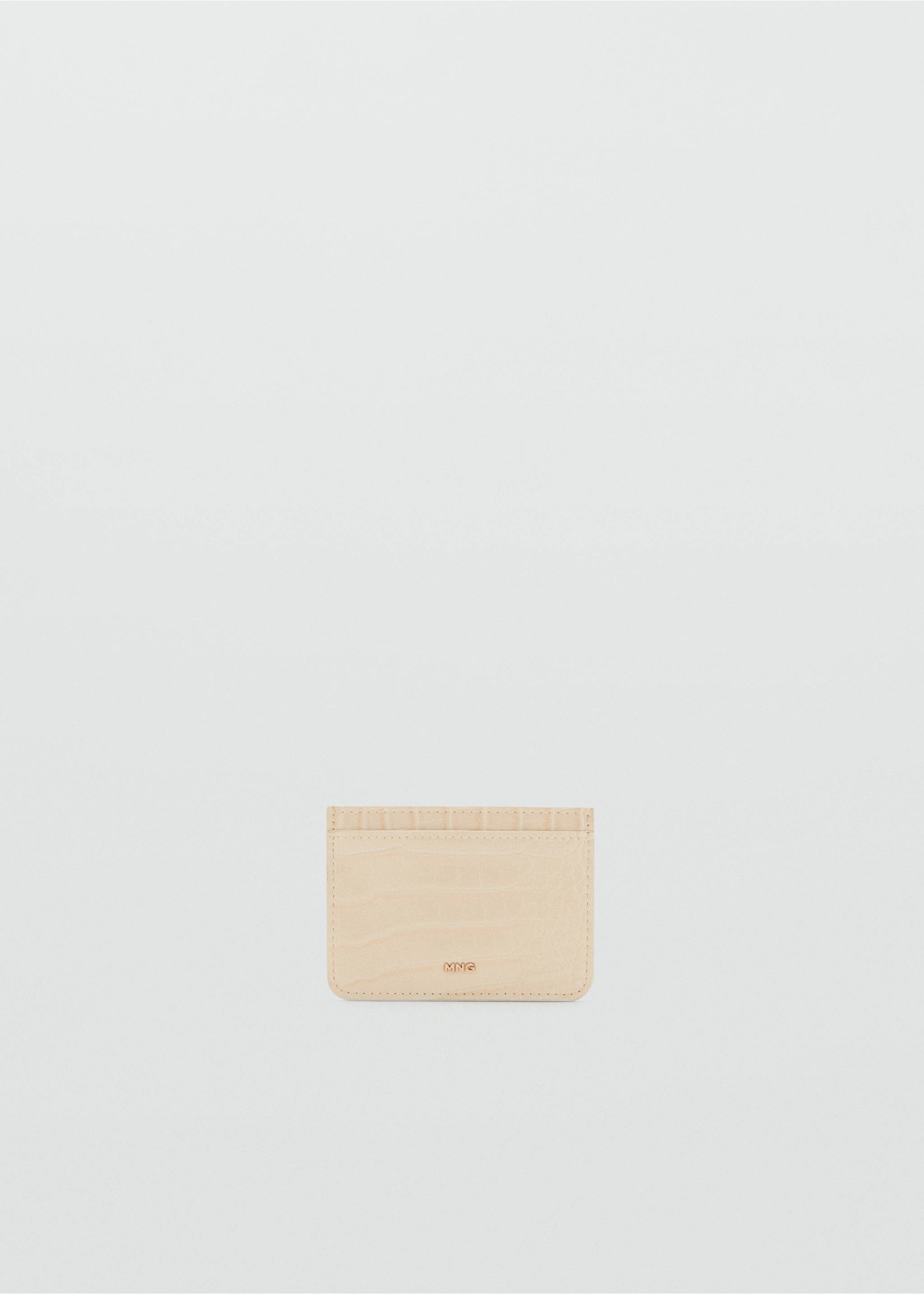 Croc-effect card holder - Article without model, Ecru. Ref: 37091510-00.