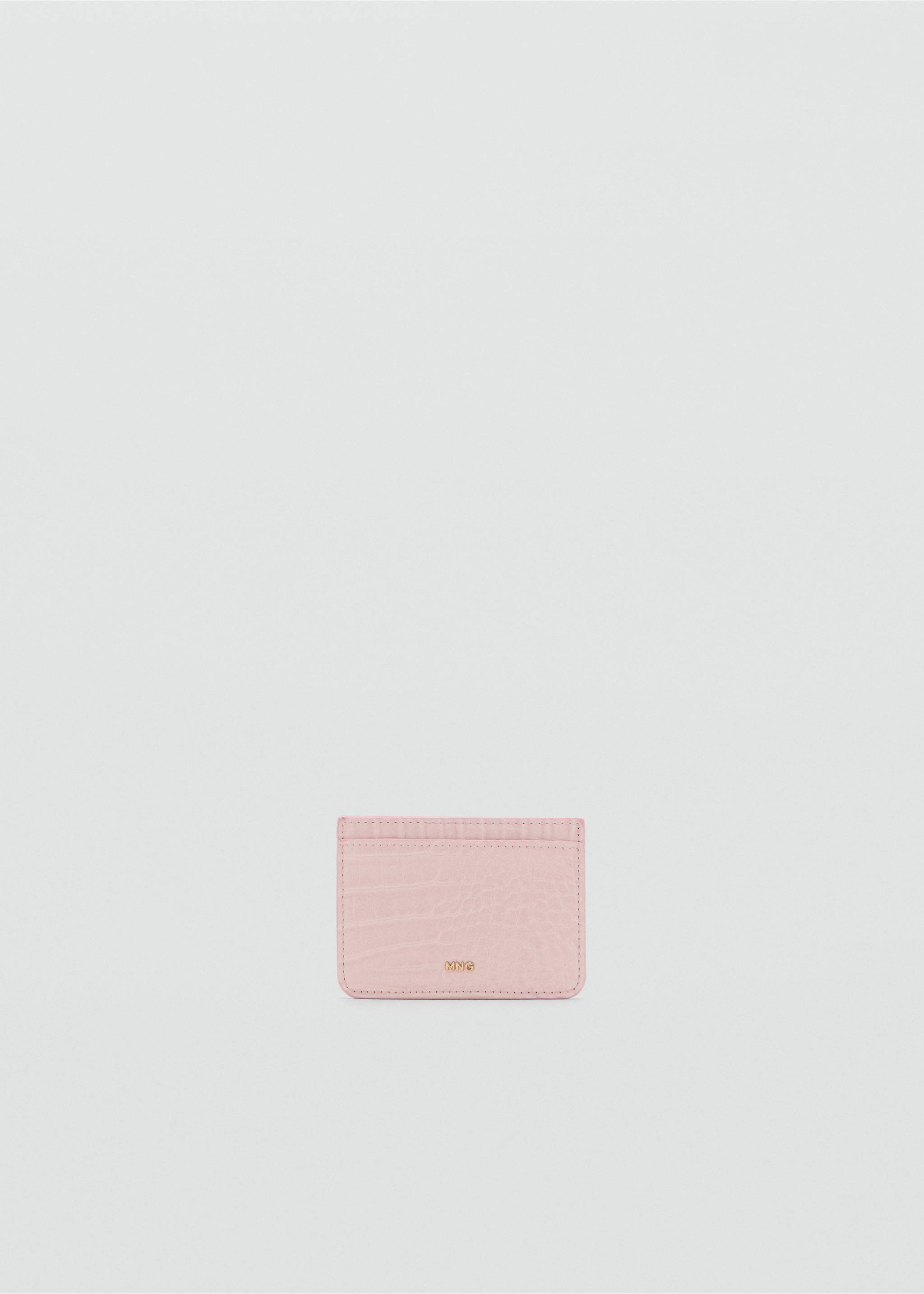 Croc-effect card holder - Article without model, Light Pink. Ref: 37091510-00.