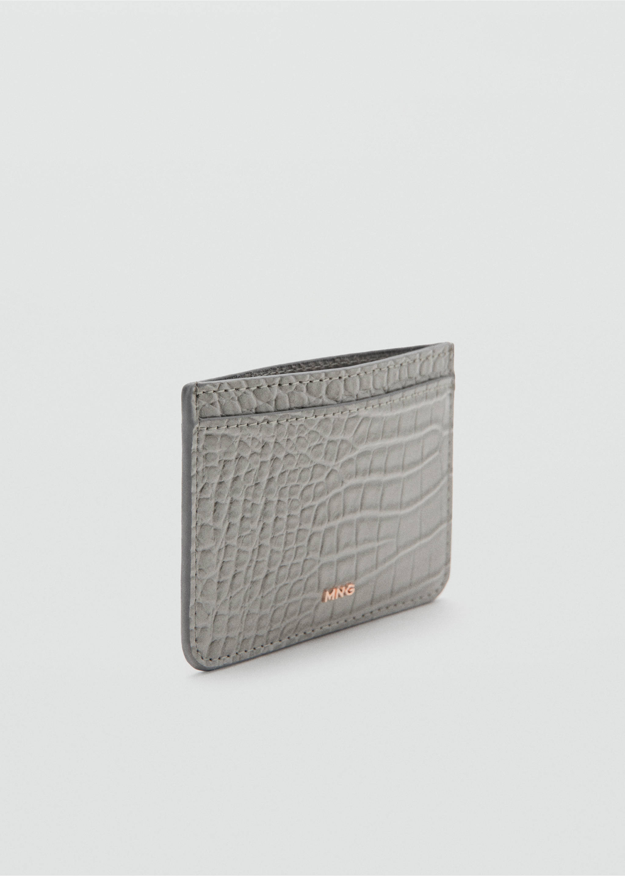 Croc-effect card holder - Medium plane, Grey. Ref: 37091510-00.