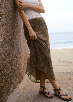 Flowy printed skirt — Russet 1