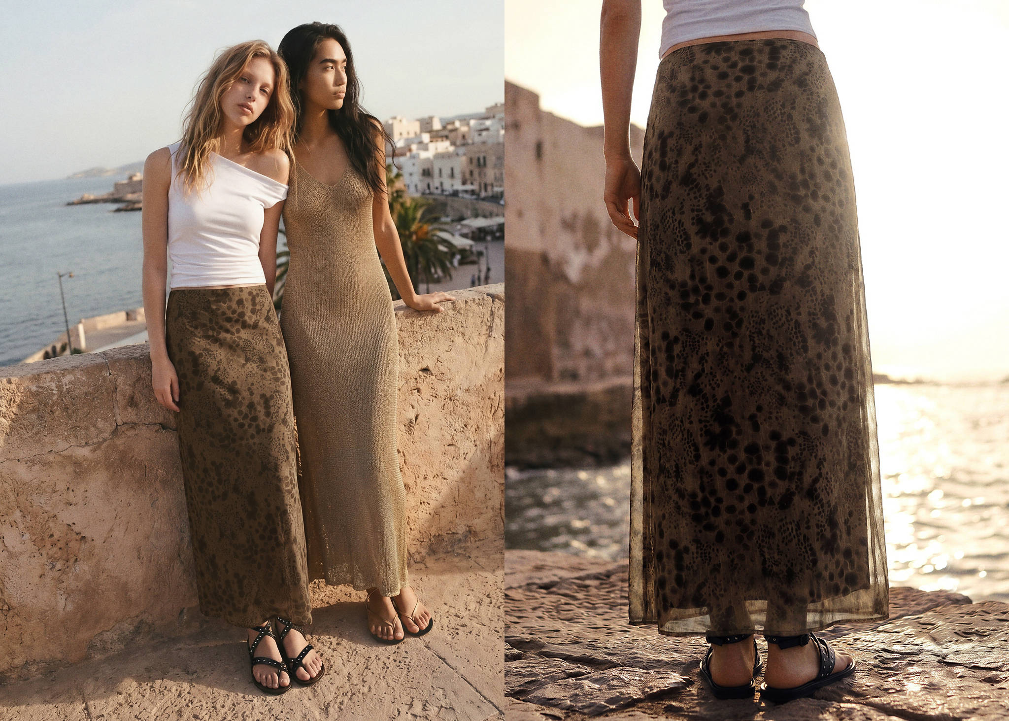 Flowy printed skirt - Panoramic plane