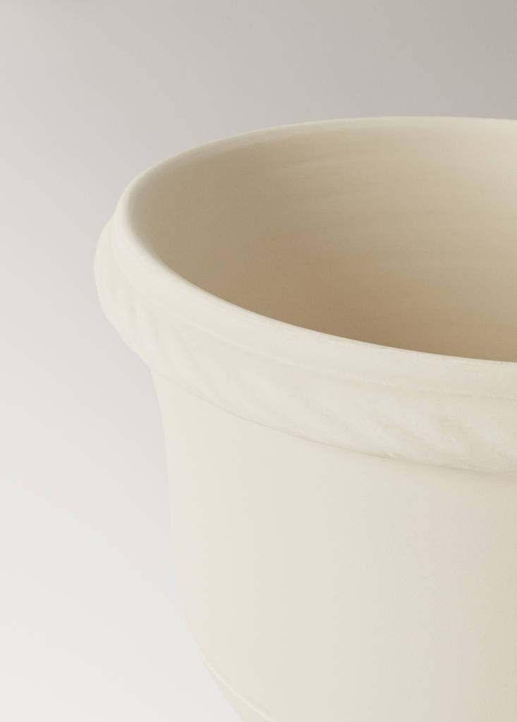 Terracotta planter with glossy stand — Light Heather Grey