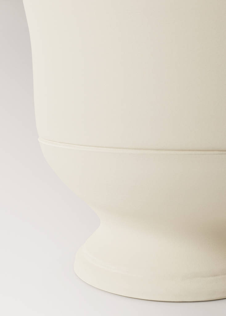 Terracotta planter with glossy stand — Light Heather Grey