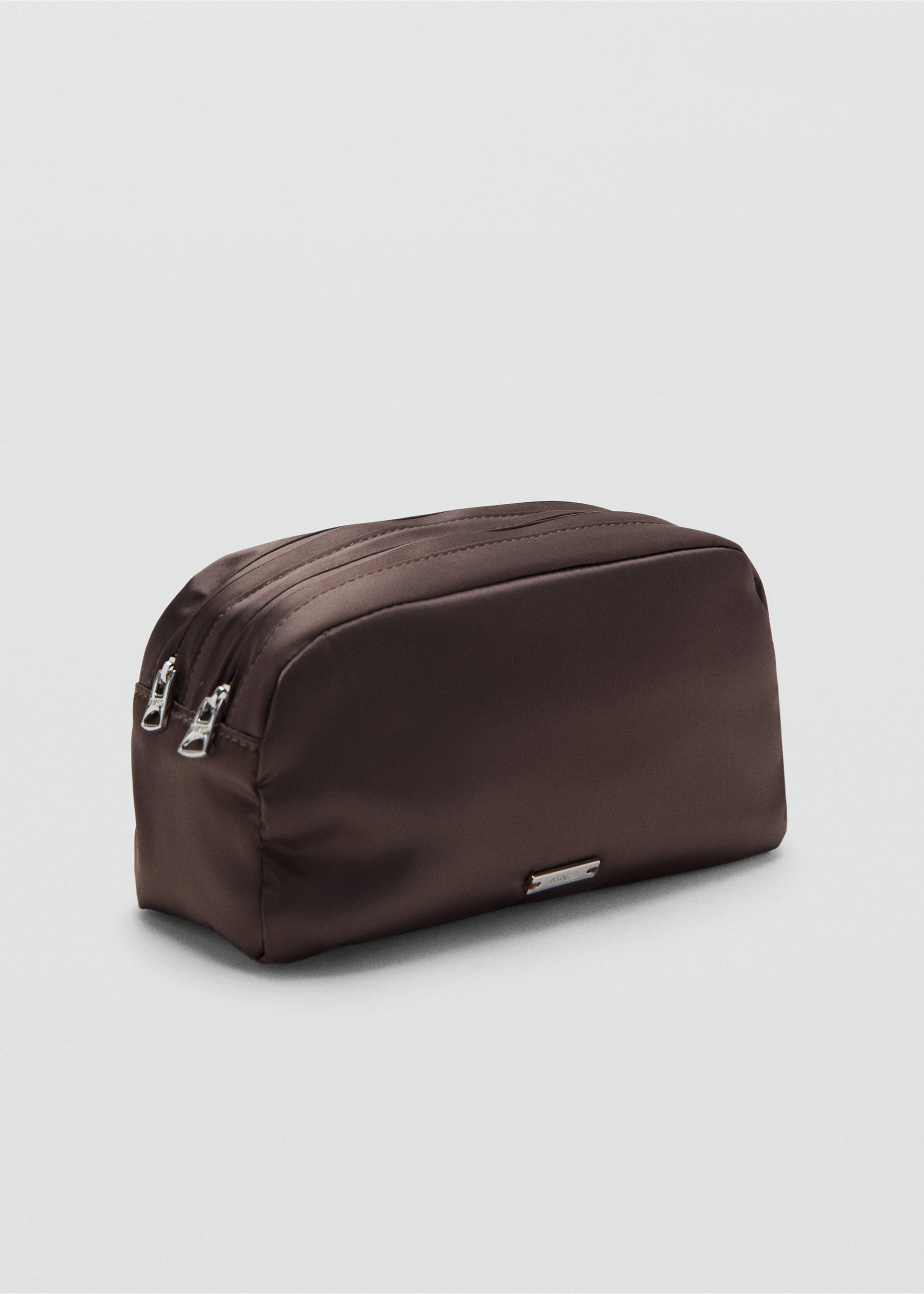Double-pocket satin toiletry bag - رؤية وسط, شوكولاتة. Ref: 37091515-00.