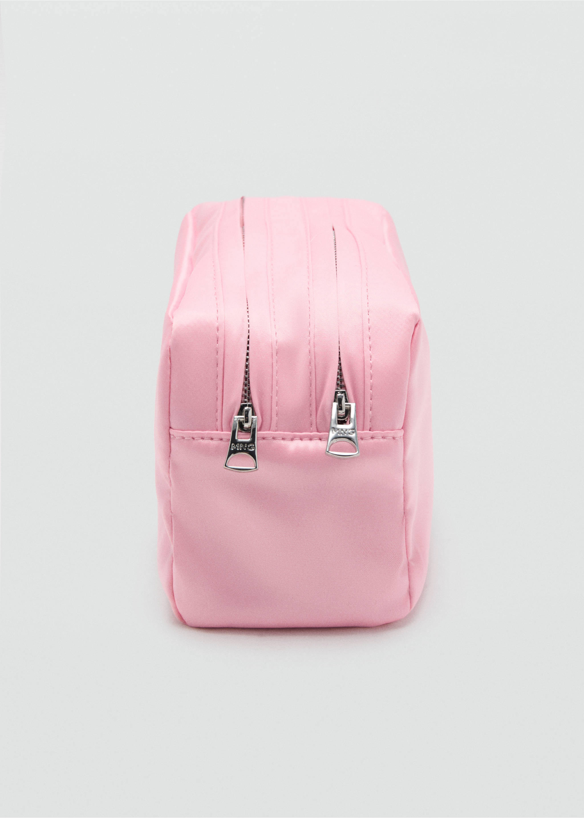 Double-pocket satin toiletry bag - تفاصيل المنتج 1, وردي. Ref: 37091515-00.