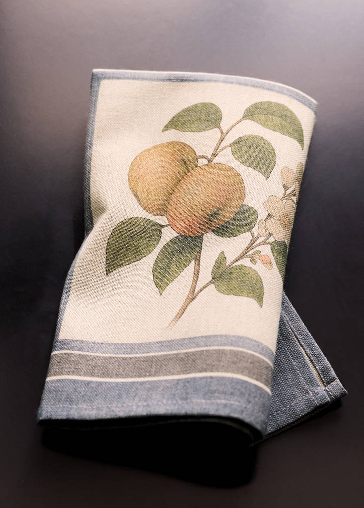 Herbarium print cotton napkins — Light/Pastel Brown
