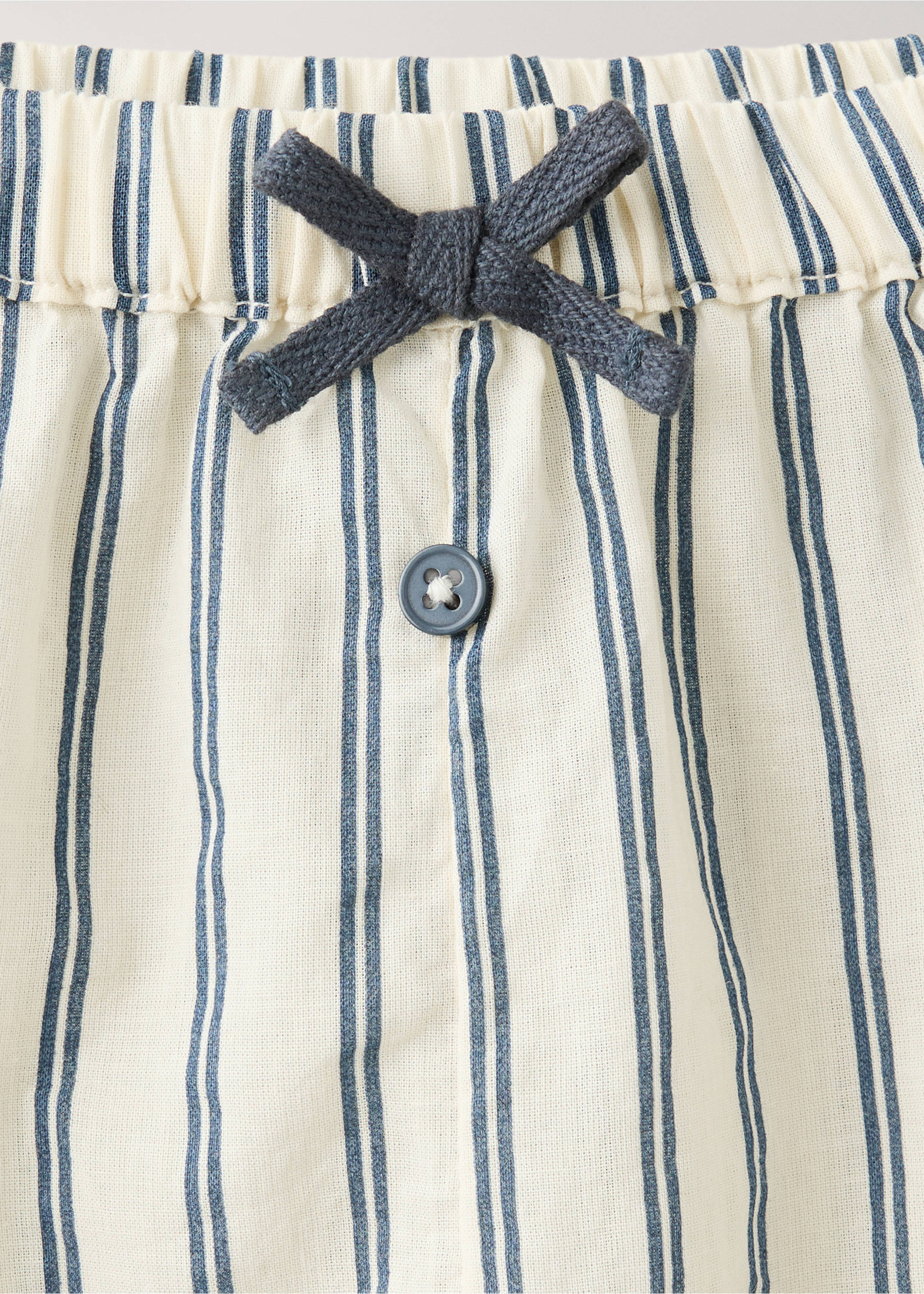 100% cotton striped pyjama trousers - Details of the article 2, Charcoal. Ref: 37091518-00.