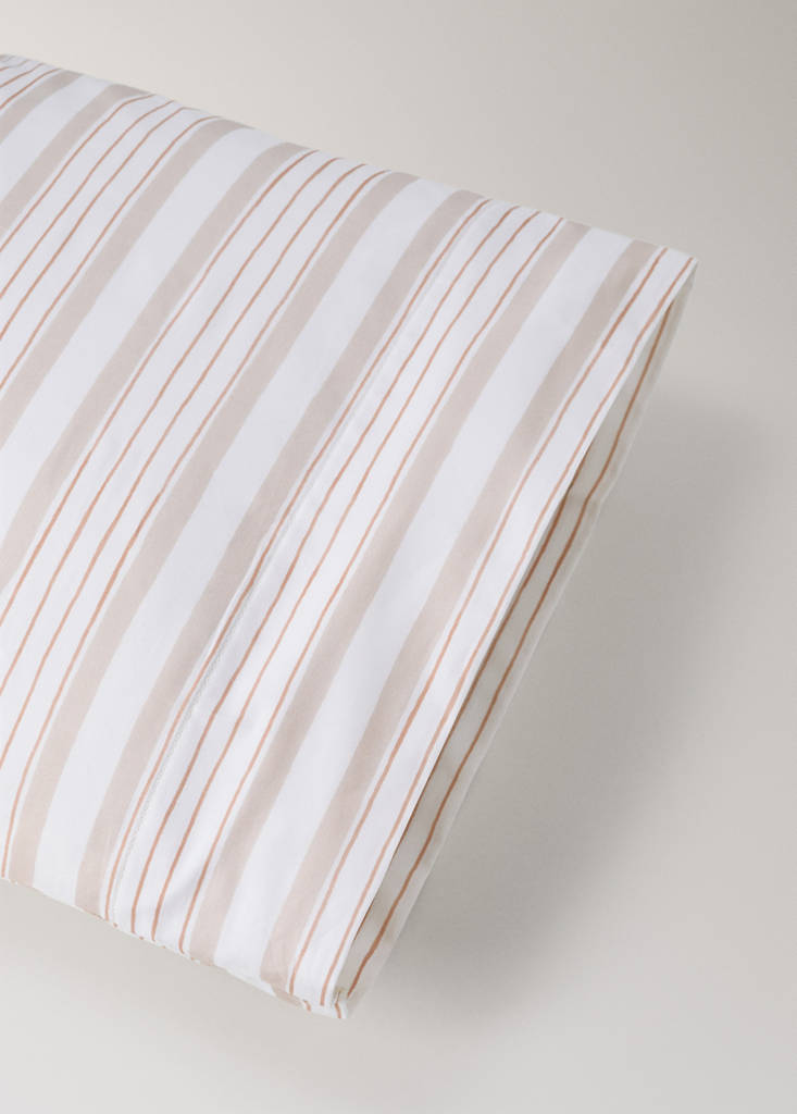 Reversible 100% cotton pillowcase 45x110 — Nude