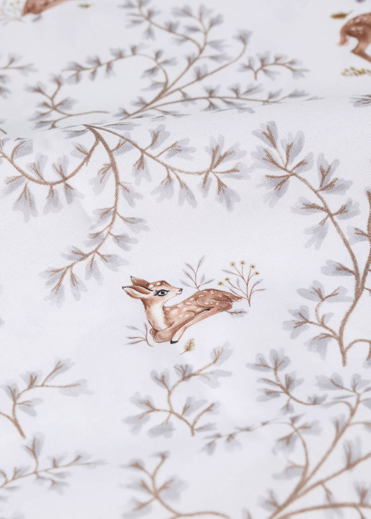 Printed 100% percale cotton cot duvet cover — Grey