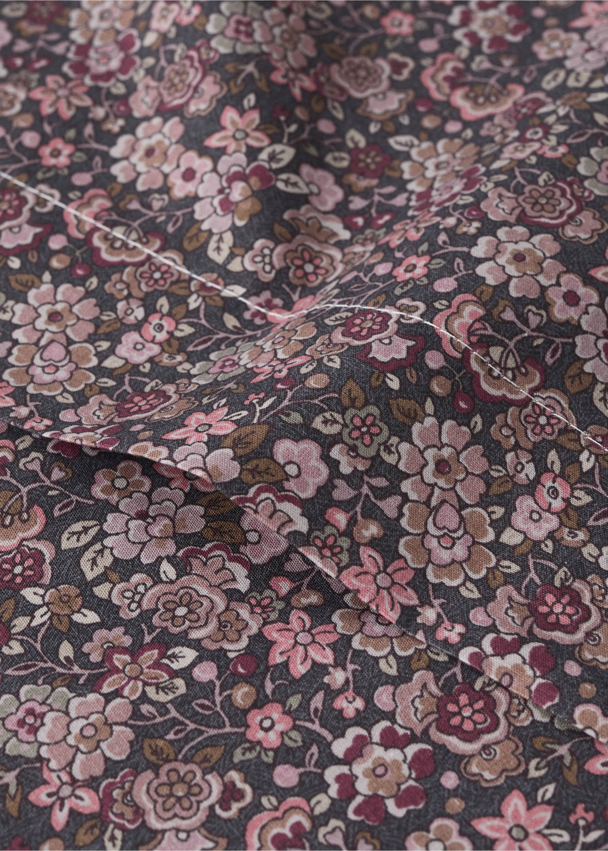 Printed 100% cotton cot bedding set - Details of the article 1, Plum. Ref: 37091526-00.