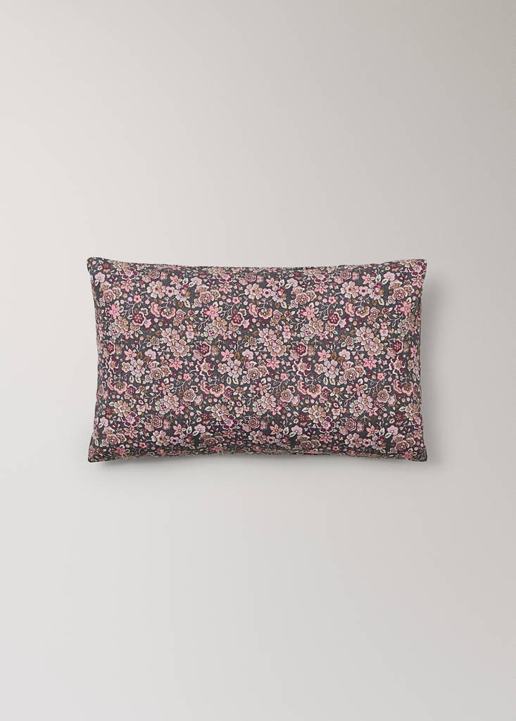 Printed 100% cotton mini cot bed set — Plum