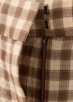 Straight-leg gingham trousers — Brown 9